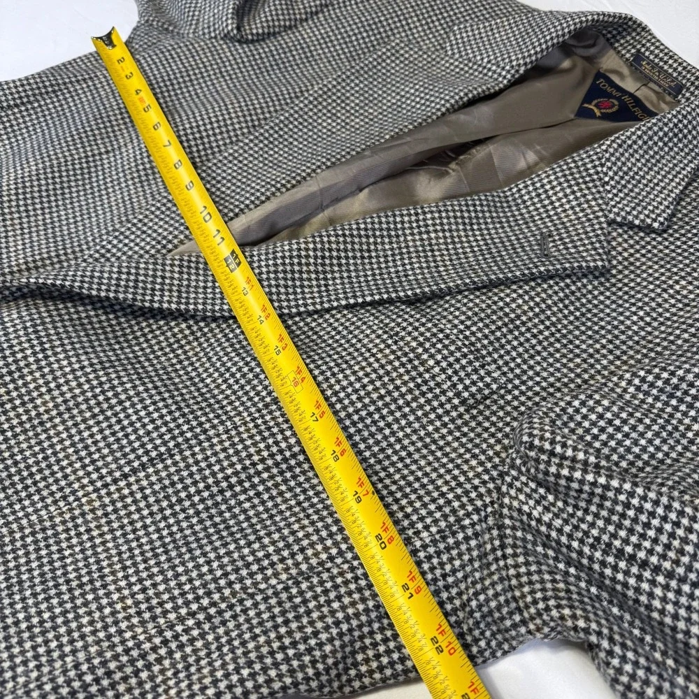 Vintage Tommy Hilfiger Houndstooth Blazer Sport Coat Jacket Mens 42L Made in USA